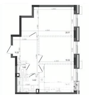 2-к квартира, вторичка, 66м2, 17/22 этаж