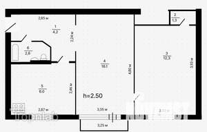 2-к квартира, вторичка, 43м2, 3/5 этаж