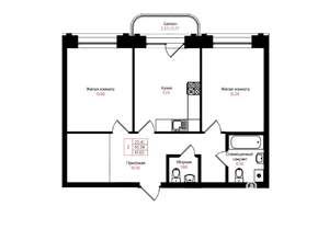 2-к квартира, вторичка, 61м2, 7/25 этаж