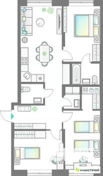 3-к квартира, вторичка, 85м2, 8/10 этаж