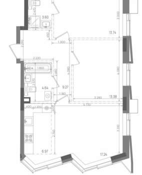 3-к квартира, строящийся дом, 69м2, 12/14 этаж