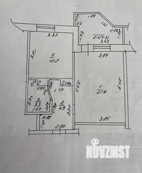 1-к квартира, вторичка, 45м2, 3/7 этаж
