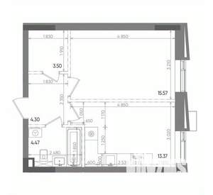 1-к квартира, вторичка, 41м2, 12/14 этаж