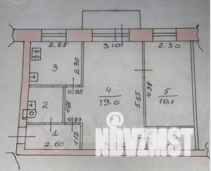 2-к квартира, вторичка, 43м2, 5/5 этаж