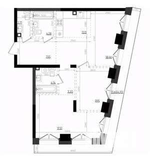 2-к квартира, вторичка, 79м2, 7/19 этаж