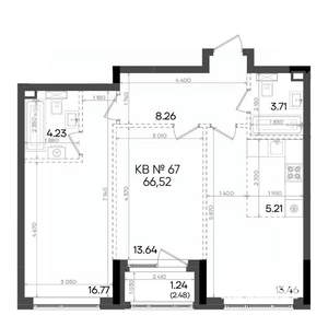 3-к квартира, вторичка, 67м2, 2/9 этаж