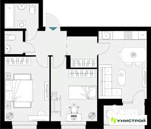 2-к квартира, вторичка, 59м2, 3/18 этаж