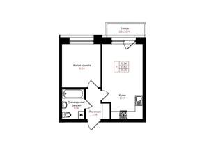 1-к квартира, вторичка, 36м2, 11/25 этаж