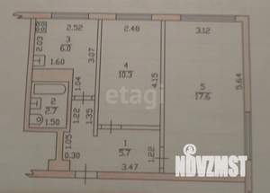 2-к квартира, вторичка, 42м2, 1/2 этаж