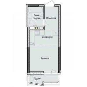 Студия квартира, строящийся дом, 25м2, 4/23 этаж