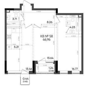 3-к квартира, вторичка, 67м2, 8/9 этаж