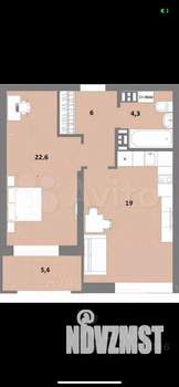 1-к квартира, вторичка, 51м2, 8/18 этаж