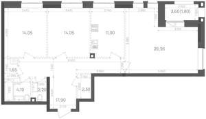 3-к квартира, вторичка, 96м2, 8/24 этаж
