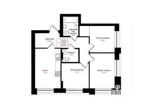 3-к квартира, вторичка, 60м2, 14/25 этаж