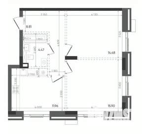 2-к квартира, вторичка, 56м2, 3/22 этаж