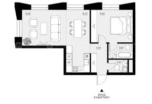 1-к квартира, вторичка, 59м2, 3/5 этаж