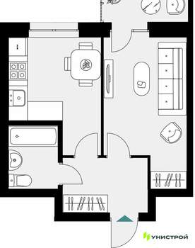 1-к квартира, вторичка, 35м2, 7/17 этаж