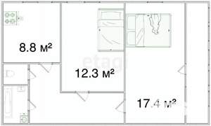 2-к квартира, вторичка, 51м2, 3/9 этаж