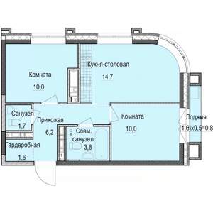 2-к квартира, вторичка, 49м2, 6/14 этаж