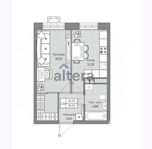 1-к квартира, вторичка, 37м2, 6/10 этаж