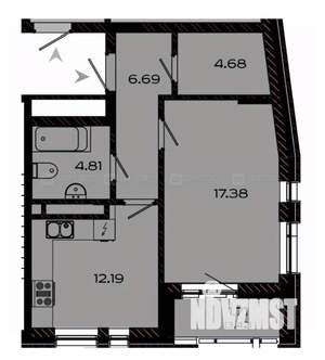 1-к квартира, вторичка, 48м2, 7/9 этаж