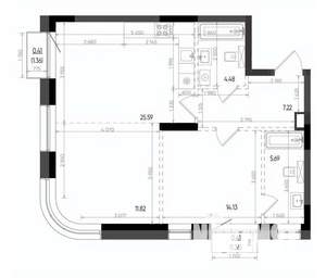2-к квартира, вторичка, 70м2, 4/22 этаж