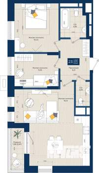 3-к квартира, вторичка, 84м2, 2/9 этаж