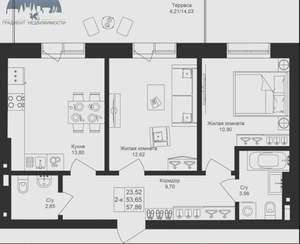 2-к квартира, вторичка, 58м2, 3/4 этаж