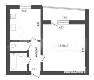 1-к квартира, вторичка, 39м2, 10/10 этаж