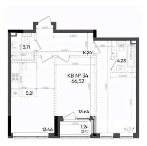3-к квартира, вторичка, 67м2, 2/9 этаж