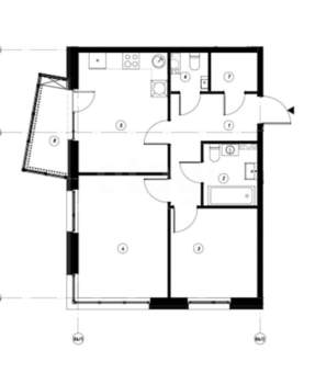 2-к квартира, вторичка, 56м2, 7/20 этаж