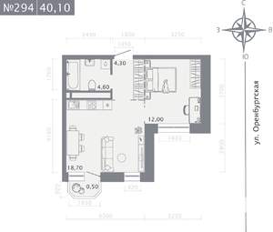 1-к квартира, вторичка, 40м2, 4/25 этаж