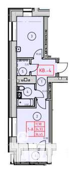 1-к квартира, вторичка, 36м2, 2/9 этаж