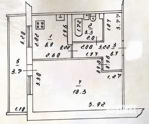 1-к квартира, вторичка, 35м2, 6/9 этаж