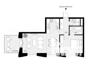 1-к квартира, вторичка, 63м2, 2/5 этаж