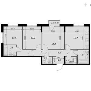 3-к квартира, вторичка, 79м2, 5/14 этаж