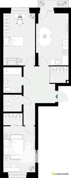 2-к квартира, вторичка, 65м2, 5/18 этаж