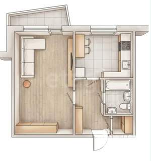 1-к квартира, вторичка, 33м2, 3/9 этаж