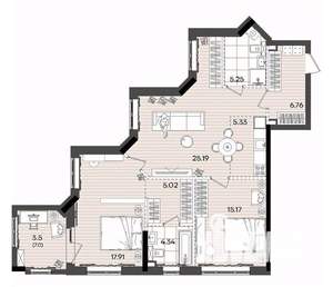 2-к квартира, вторичка, 88м2, 17/23 этаж