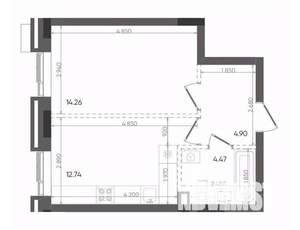 1-к квартира, вторичка, 36м2, 21/22 этаж
