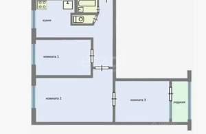 3-к квартира, вторичка, 56м2, 2/9 этаж
