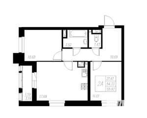 2-к квартира, вторичка, 56м2, 5/13 этаж