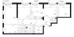 3-к квартира, строящийся дом, 84м2, 5/8 этаж