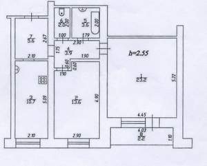 2-к квартира, вторичка, 63м2, 2/5 этаж