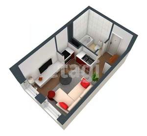 Студия квартира, вторичка, 14м2, 4/5 этаж