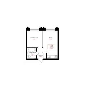 1-к квартира, вторичка, 39м2, 12/25 этаж