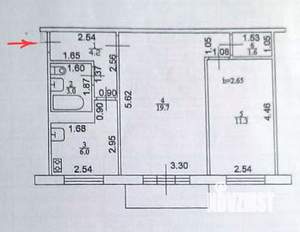 2-к квартира, вторичка, 46м2, 2/5 этаж