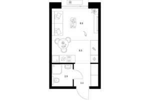 Студия квартира, вторичка, 21м2, 6/26 этаж