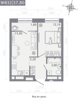 1-к квартира, вторичка, 38м2, 13/23 этаж