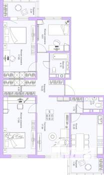 4-к квартира, вторичка, 98м2, 1/17 этаж